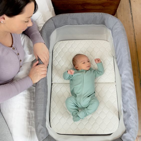 Graco 2-1 Beistellbett & Reisebett Side-By-Side ab Geburt - 6 Monate inkl. Matratze & Transporttasche - Fossil