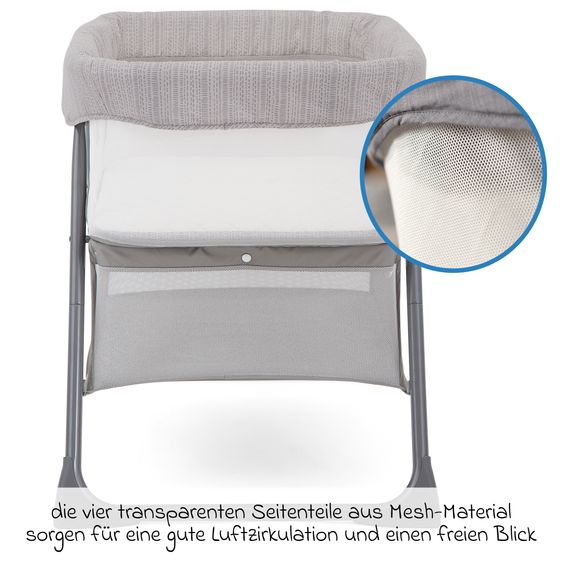 Graco 2-1 Beistellbett & Reisebett Side-By-Side ab Geburt - 6 Monate inkl. Matratze & Transporttasche - Fossil