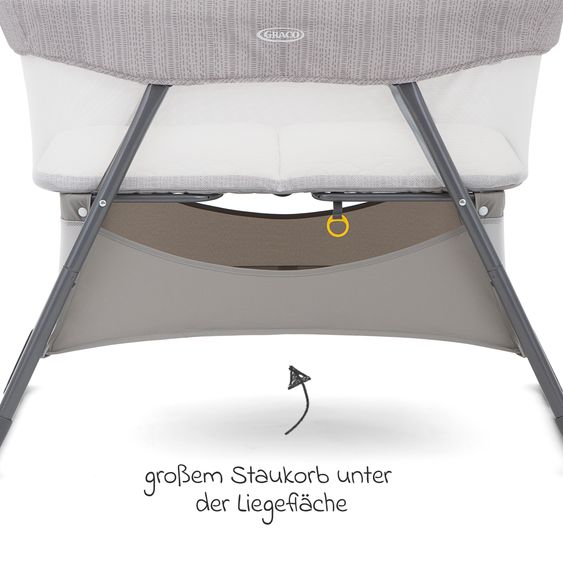 Graco 2-1 Beistellbett & Reisebett Side-By-Side ab Geburt - 6 Monate inkl. Matratze & Transporttasche - Fossil