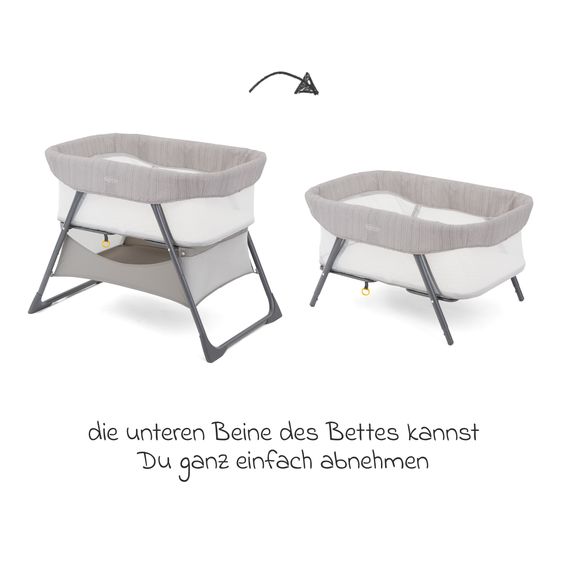 Graco 2-1 Beistellbett & Reisebett Side-By-Side ab Geburt - 6 Monate inkl. Matratze & Transporttasche - Fossil