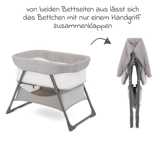 Graco 2-1 Beistellbett & Reisebett Side-By-Side ab Geburt - 6 Monate inkl. Matratze & Transporttasche - Fossil