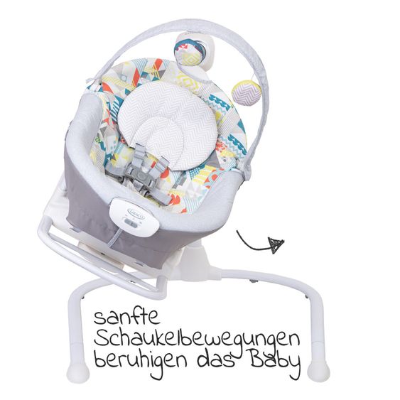 Graco 2 in 1 Babyschaukel und -wippe Duet Sway mit Spielbügel - Patchwork