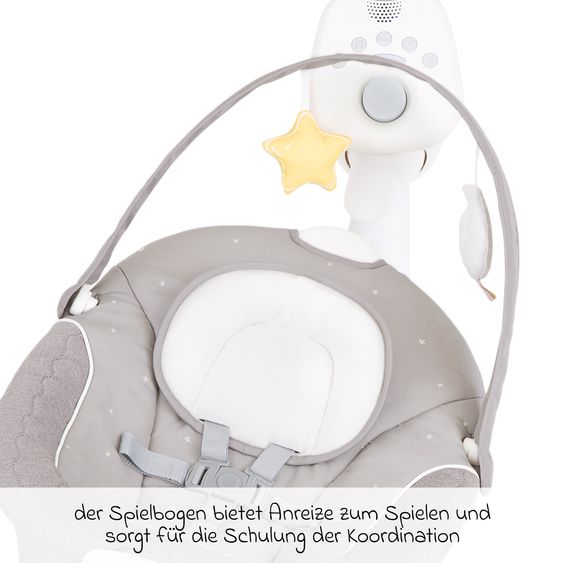 Graco 2in1 baby swing & bouncer SoftSway with Magnetic Motion from birth - 6 months incl. play arch with 2 toys - Starlight