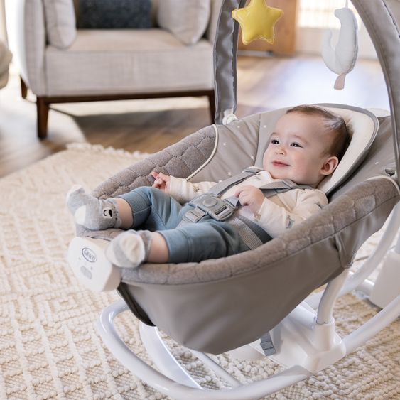 Graco 2in1 baby swing & bouncer SoftSway with Magnetic Motion from birth - 6 months incl. play arch with 2 toys - Starlight