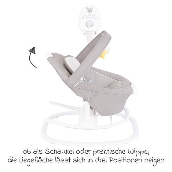 Graco 2in1 baby swing & bouncer SoftSway with Magnetic Motion from birth - 6 months incl. play arch with 2 toys - Starlight