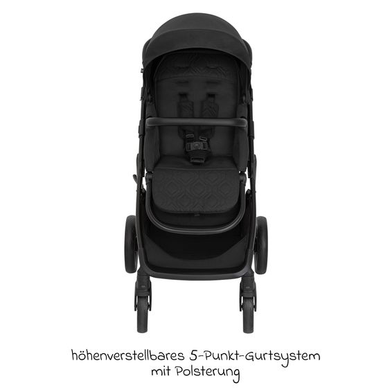 Graco 3in1 Kombi-Kinderwagen-Set Near2Me DLX bis 22 kg belastbar mit Babywanne, Babyschale SnugLite & Regenschutz - Midnight