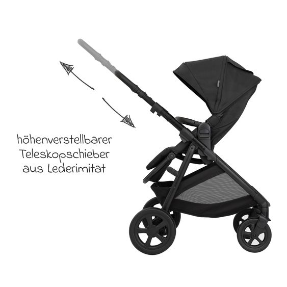 Graco 3in1 Kombi-Kinderwagen-Set Near2Me DLX bis 22 kg belastbar mit Babywanne, Babyschale SnugLite & Regenschutz - Midnight