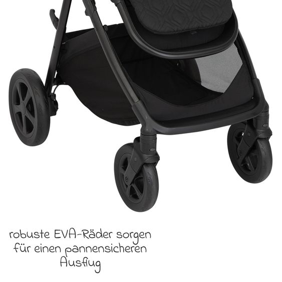 Graco 3in1 Kombi-Kinderwagen-Set Near2Me DLX bis 22 kg belastbar mit Babywanne, Babyschale SnugLite & Regenschutz - Midnight