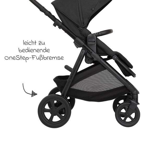 Graco 3in1 Kombi-Kinderwagen-Set Near2Me DLX bis 22 kg belastbar mit Babywanne, Babyschale SnugLite & Regenschutz - Midnight