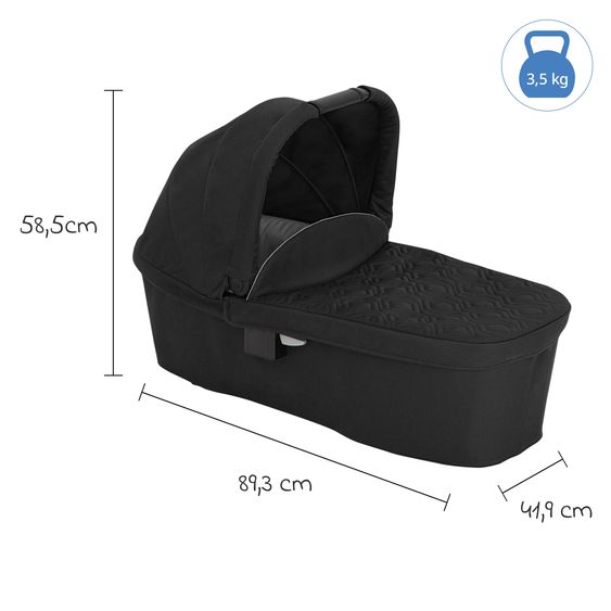 Graco 3in1 Kombi-Kinderwagen-Set Near2Me DLX bis 22 kg belastbar mit Babywanne, Babyschale SnugLite & Regenschutz - Midnight