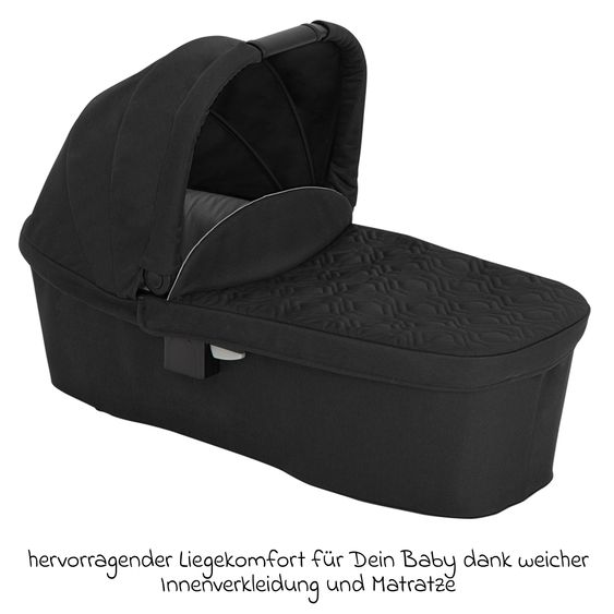 Graco 3in1 Kombi-Kinderwagen-Set Near2Me DLX bis 22 kg belastbar mit Babywanne, Babyschale SnugLite & Regenschutz - Midnight