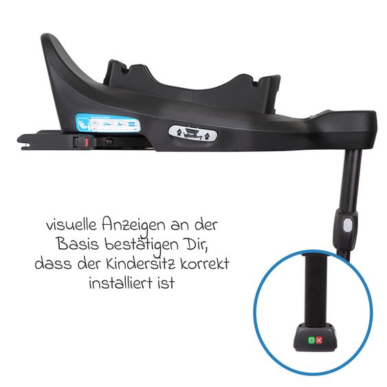 Graco Babyschale SnugLite & SnugTurn i-Size R129 Basisstation ab Geburt bis 13 kg ( 40 cm - 75 cm) inkl. Sitzverleinerer & Sonnenverdeck - Midnight