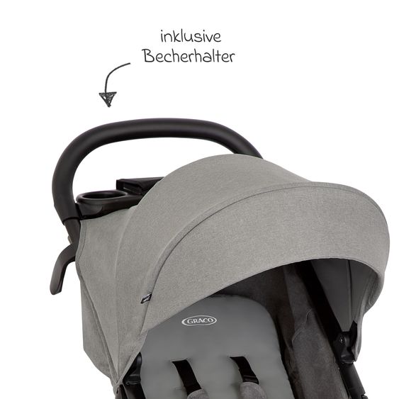 Graco Buggy & Sportwagen Eezefold DLX  mit Einhand-Faltmechanismus & Becherhalter - Lunar