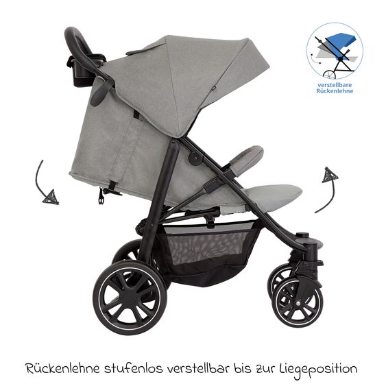 Graco Passeggino & Carrozzina Sportiva Eezefold DLX con meccanismo di piegatura ad una mano, protezione insetti, copertura antipioggia & portabicchiere - Lunar