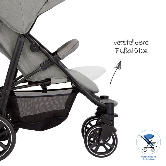 Graco Passeggino & Carrozzina Sportiva Eezefold DLX con meccanismo di piegatura ad una mano, protezione insetti, copertura antipioggia & portabicchiere - Lunar