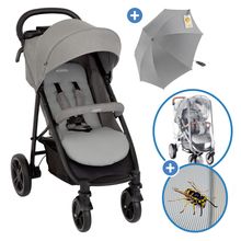 Buggy & Sportwagen Eezefold DLX  mit Einhand-Faltmechanismus, Sonnenschirm, Regenschutz, Insektenschutz & Becherhalter - Lunar