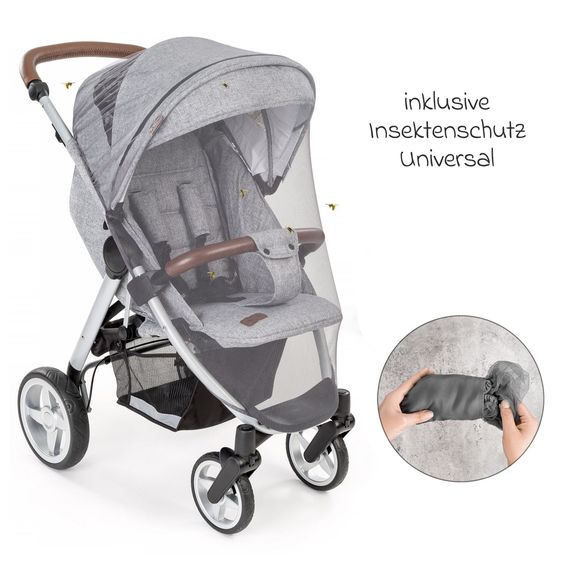 Graco Buggy & Sportwagen Eezefold DLX  mit Einhand-Faltmechanismus, Sonnenschirm, Regenschutz, Insektenschutz & Becherhalter - Lunar