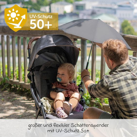 Graco Buggy & Sportwagen Eezefold DLX  mit Einhand-Faltmechanismus, Sonnenschirm, Regenschutz, Insektenschutz & Becherhalter - Lunar