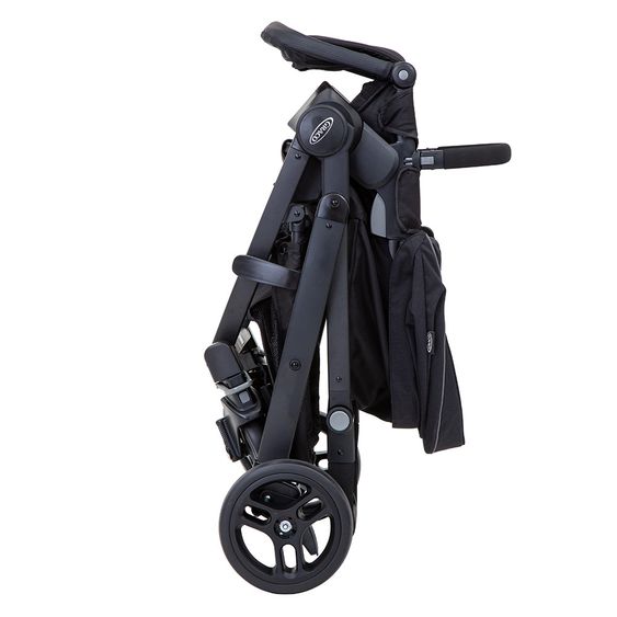 Graco Buggy / Sportwagen Evo inkl. Babyschale, Fußsack und Regenschutz - Black Grey