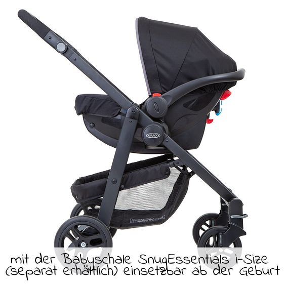 Graco Buggy / Sportwagen Evo inkl. Fußsack und Regenschutz - Black Grey