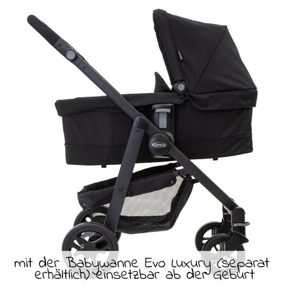 Graco Buggy / Sportwagen Evo inkl. Fußsack und Regenschutz - Black Grey