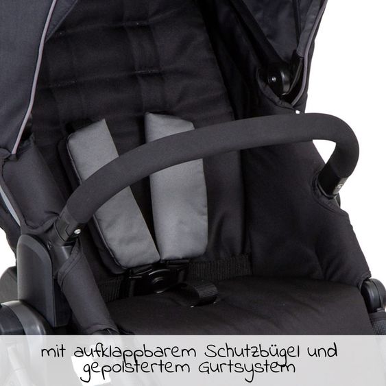 Graco Buggy / Sportwagen Evo inkl. Fußsack und Regenschutz - Black Grey