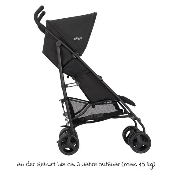 Graco Buggy & Sportwagen EZLite nur 6,6 kg leicht mit Liegeposition inkl. Regenschutz - Midnight
