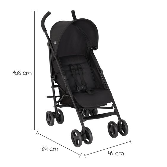 Graco Buggy & Sportwagen EZLite nur 6,6 kg leicht mit Liegeposition inkl. Regenschutz - Midnight