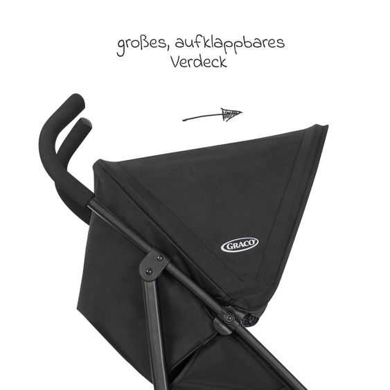 Graco Buggy & Sportwagen EZLite nur 6,6 kg leicht mit Liegeposition inkl. Regenschutz - Midnight