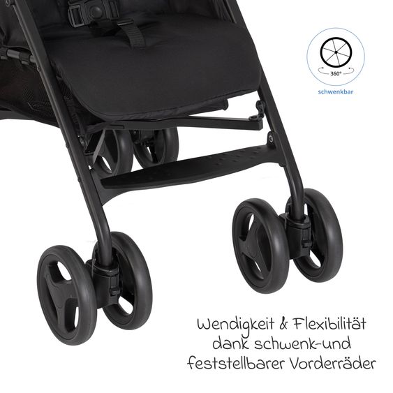 Graco Buggy & Sportwagen EZLite nur 6,6 kg leicht mit Liegeposition inkl. Regenschutz - Midnight