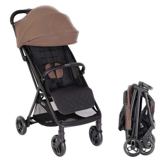 Graco Buggy- & Sportwagen Myavo bis 22 kg belastbar nur 5,8 kg leicht mit Liegefunktion & Regenschutz - Fossil
