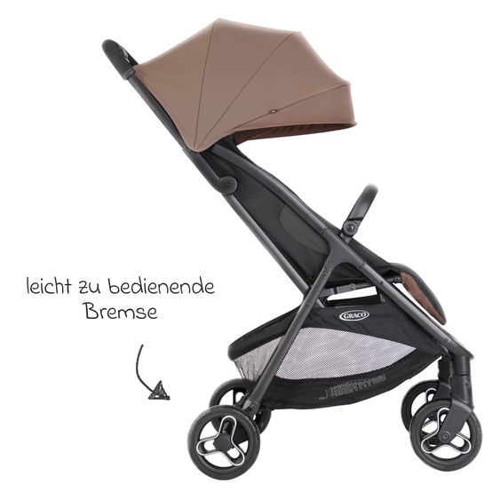 Graco Buggy- & Sportwagen Myavo bis 22 kg belastbar nur 5,8 kg leicht mit Liegefunktion & Regenschutz - Fossil