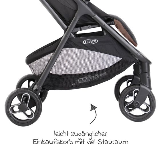 Graco Buggy- & Sportwagen Myavo bis 22 kg belastbar nur 5,8 kg leicht mit Liegefunktion & Regenschutz - Fossil