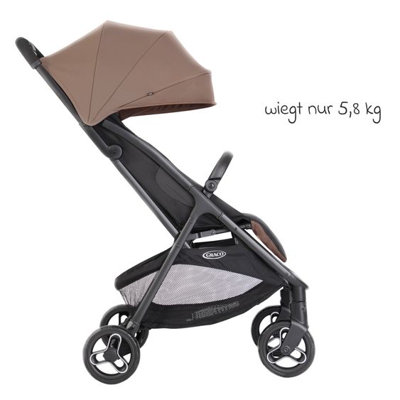 Graco Buggy- & Sportwagen Myavo bis 22 kg belastbar nur 5,8 kg leicht mit Liegefunktion & Regenschutz - Fossil