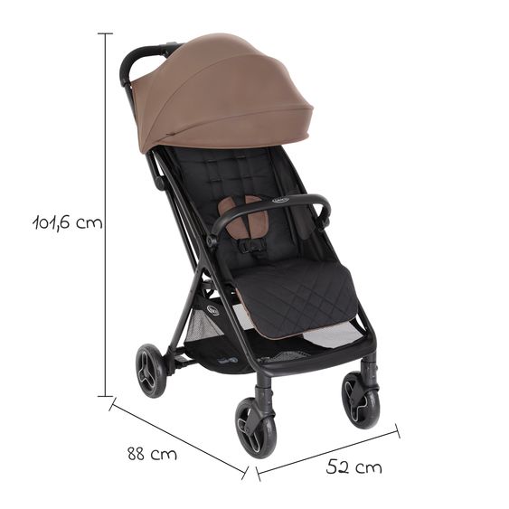 Graco Buggy- & Sportwagen Myavo bis 22 kg belastbar nur 5,8 kg leicht mit Liegefunktion & Regenschutz - Fossil