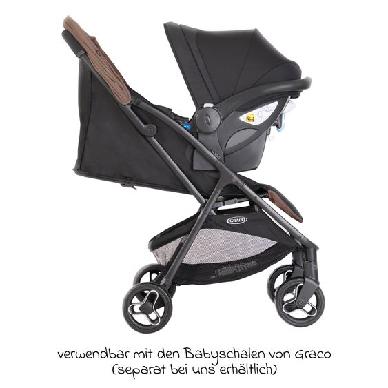 Graco Buggy- & Sportwagen Myavo bis 22 kg belastbar nur 5,8 kg leicht mit Liegefunktion & Regenschutz - Fossil