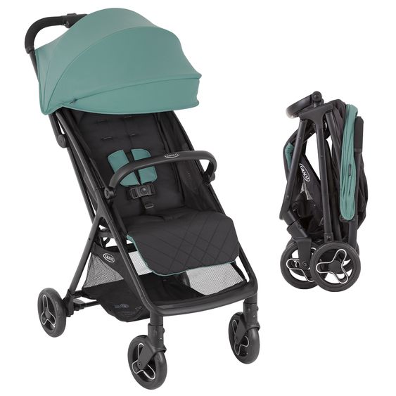 Graco Buggy & Sportwagen Myavo bis 22 kg belastbar nur 5,8 kg leicht mit Liegefunktion & Regenschutz - Mint