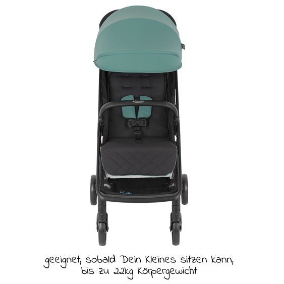 Graco Buggy & Sportwagen Myavo bis 22 kg belastbar nur 5,8 kg leicht mit Liegefunktion & Regenschutz - Mint