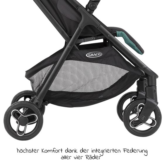 Graco Buggy & Sportwagen Myavo bis 22 kg belastbar nur 5,8 kg leicht mit Liegefunktion & Regenschutz - Mint