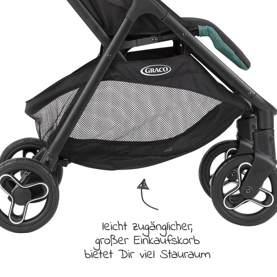 Graco Buggy & Sportwagen Myavo bis 22 kg belastbar nur 5,8 kg leicht mit Liegefunktion & Regenschutz - Mint