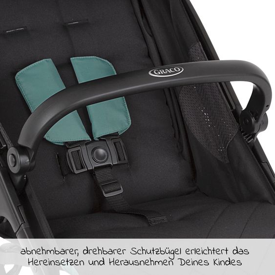 Graco Buggy & Sportwagen Myavo bis 22 kg belastbar nur 5,8 kg leicht mit Liegefunktion & Regenschutz - Mint