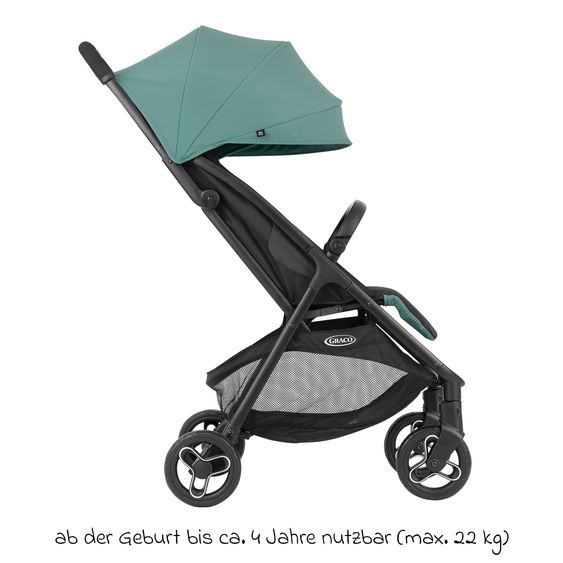 Graco Buggy- & Sportwagen Myavo bis 22 kg belastbar nur 5,8 kg leicht mit Liegefunktion & Regenschutz - Mint