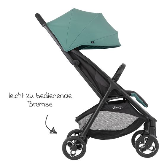Graco Buggy- & Sportwagen Myavo bis 22 kg belastbar nur 5,8 kg leicht mit Liegefunktion & Regenschutz - Mint