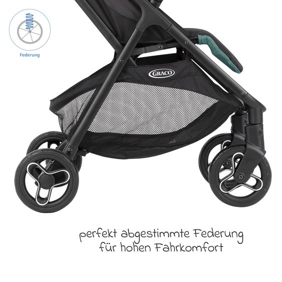 Graco Buggy- & Sportwagen Myavo bis 22 kg belastbar nur 5,8 kg leicht mit Liegefunktion & Regenschutz - Mint