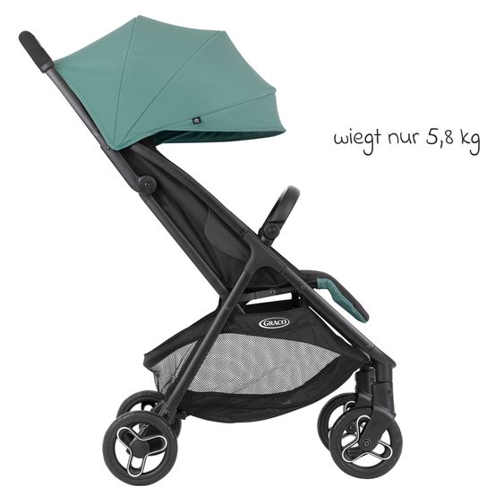 Graco Buggy- & Sportwagen Myavo bis 22 kg belastbar nur 5,8 kg leicht mit Liegefunktion & Regenschutz - Mint