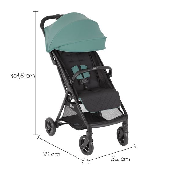 Graco Buggy- & Sportwagen Myavo bis 22 kg belastbar nur 5,8 kg leicht mit Liegefunktion & Regenschutz - Mint