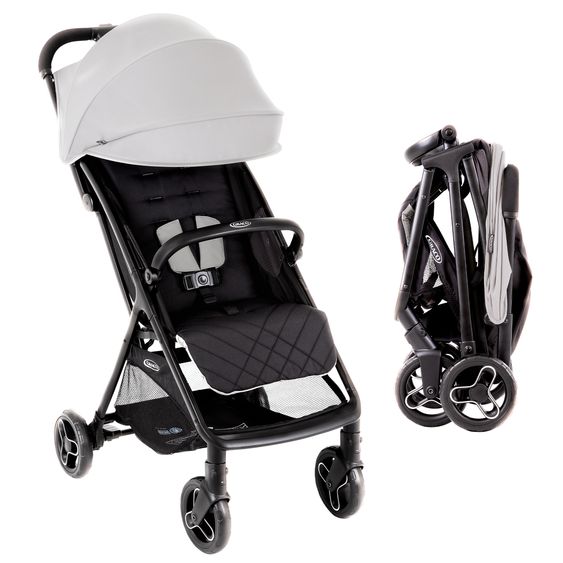 Graco Buggy & Sportwagen Myavo bis 22 kg belastbar nur 5,8 kg leicht mit Liegefunktion & Regenschutz - Steeple Gray