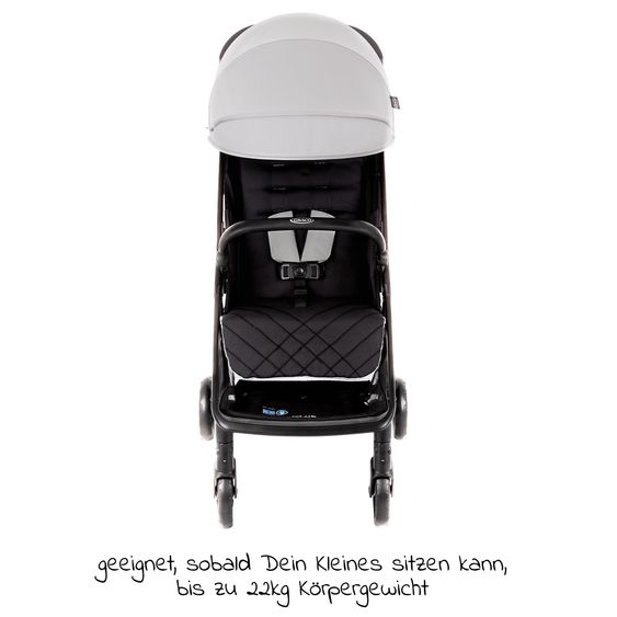 Graco Buggy & Sportwagen Myavo bis 22 kg belastbar nur 5,8 kg leicht mit Liegefunktion & Regenschutz - Steeple Gray