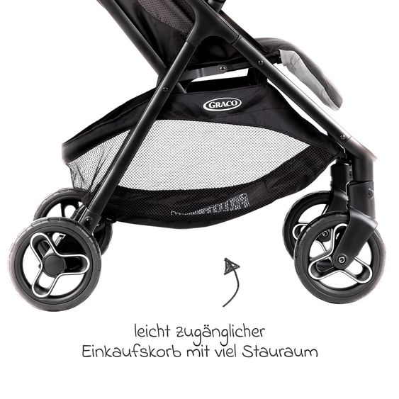 Graco Buggy & pushchair Myavo up to 22 kg load capacity only 5.8 kg light with reclining function & rain cover - Steeple Gray