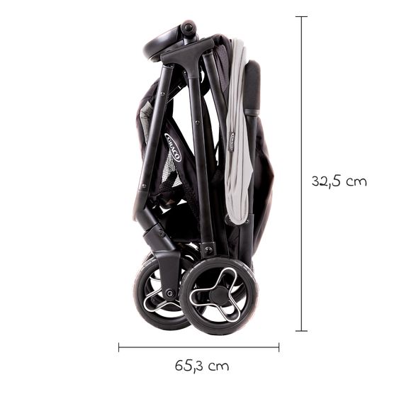 Graco Buggy & pushchair Myavo up to 22 kg load capacity only 5.8 kg light with reclining function & rain cover - Steeple Gray